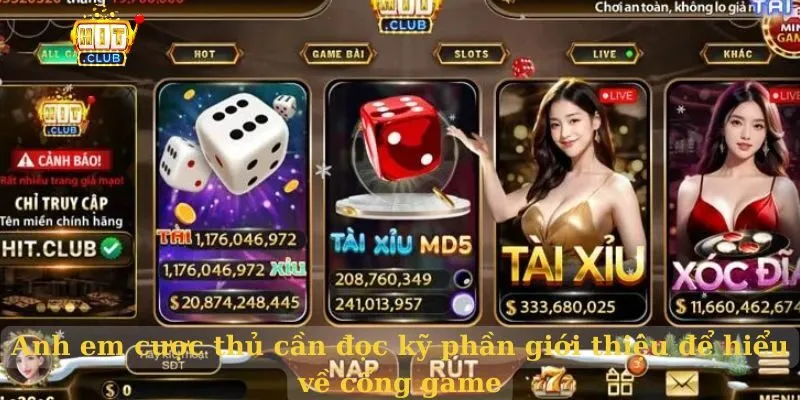 Giới thiệu hệ thống trò chơi đa dạng tại Hitclub